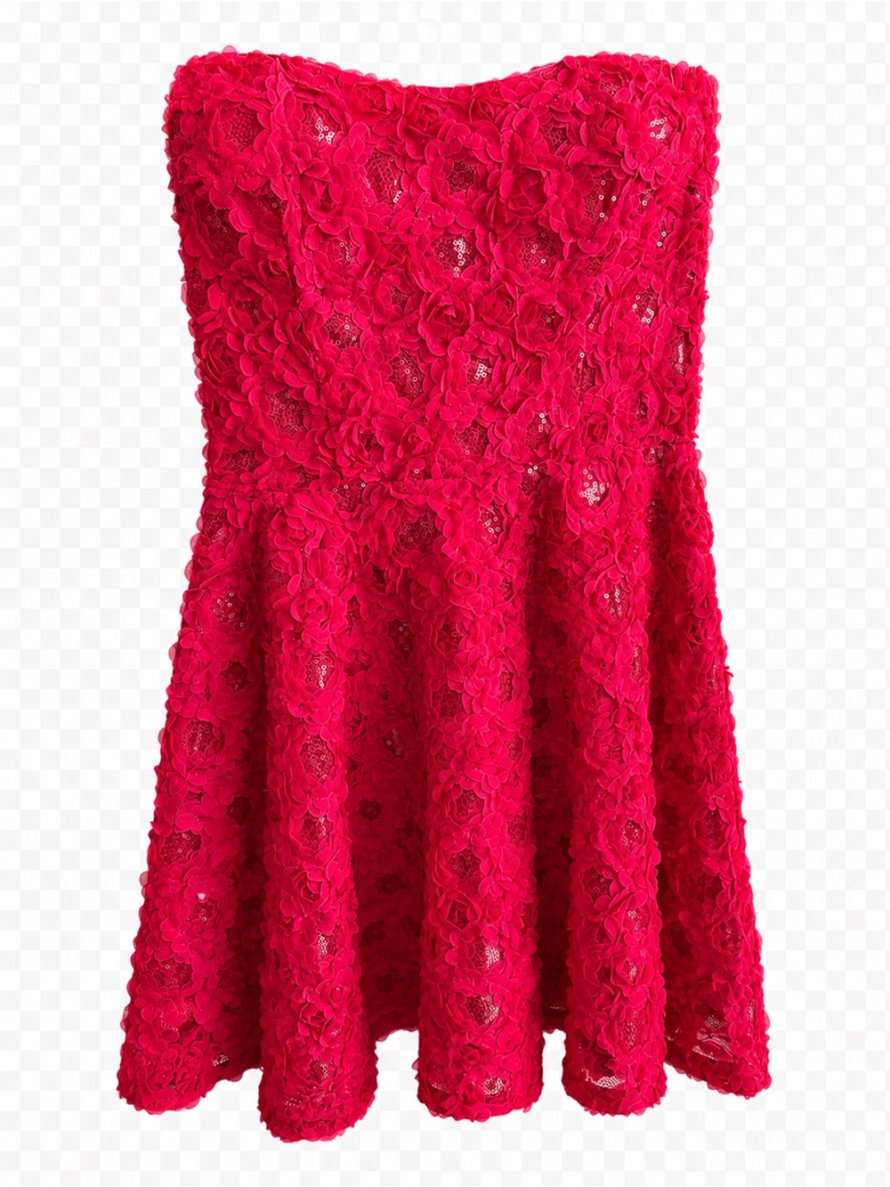Vintage Y2K Bebe Hot Pink Floral Appliqué Corset Dress Size 8